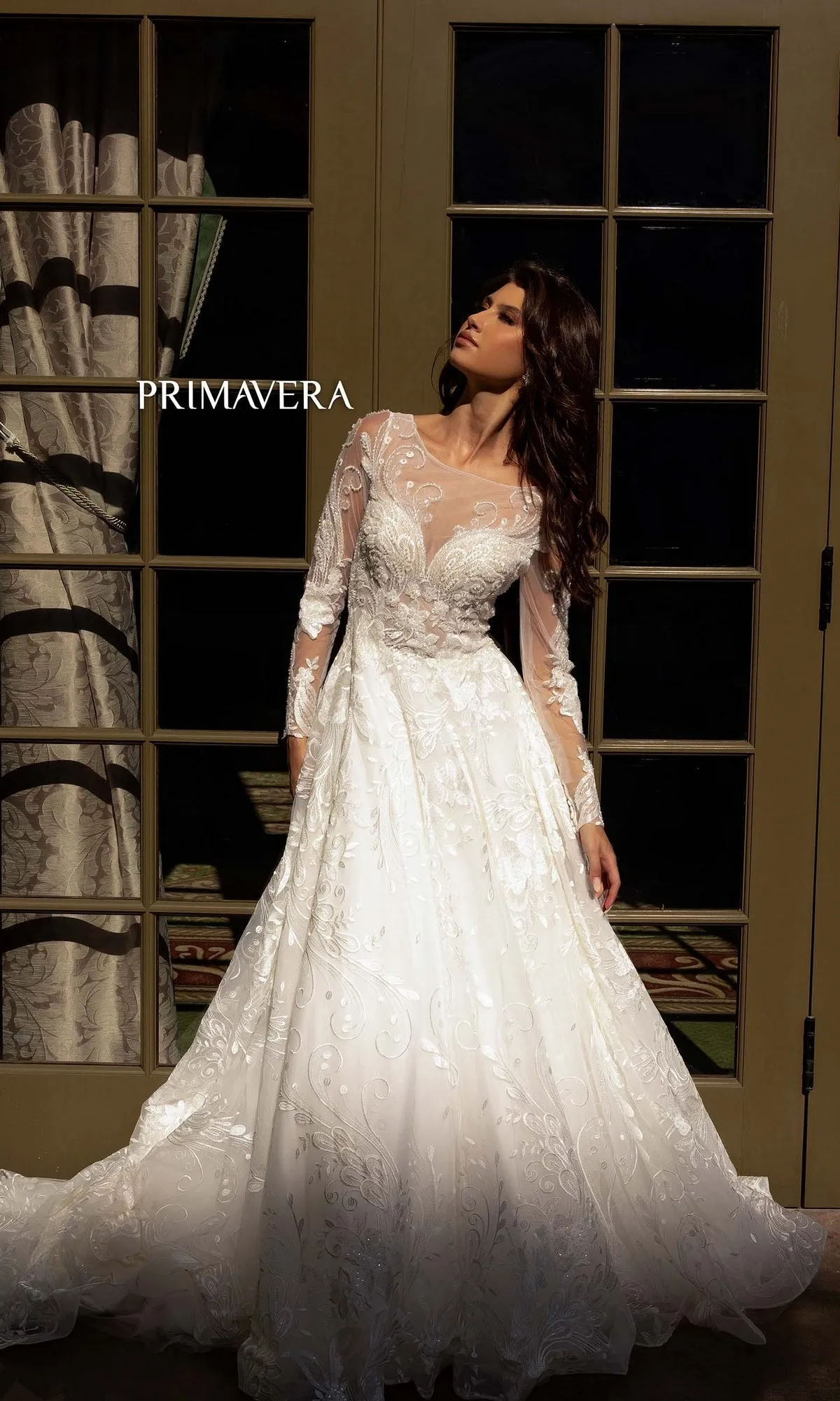 Long Wedding Dress 11136 by Primavera sold by PromGirl product image thumbnail 4