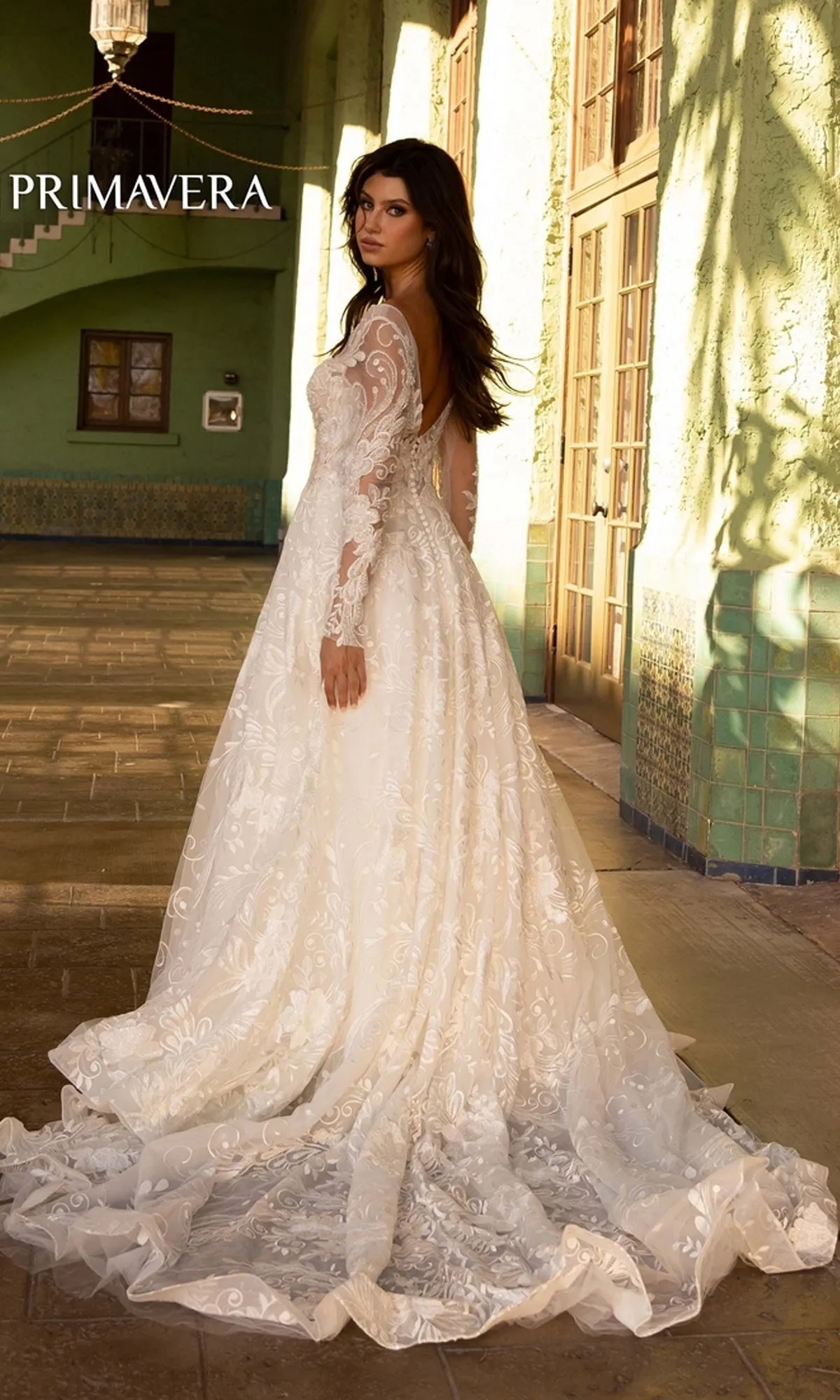 Long Wedding Dress 11136 by Primavera sold by PromGirl product image thumbnail 2