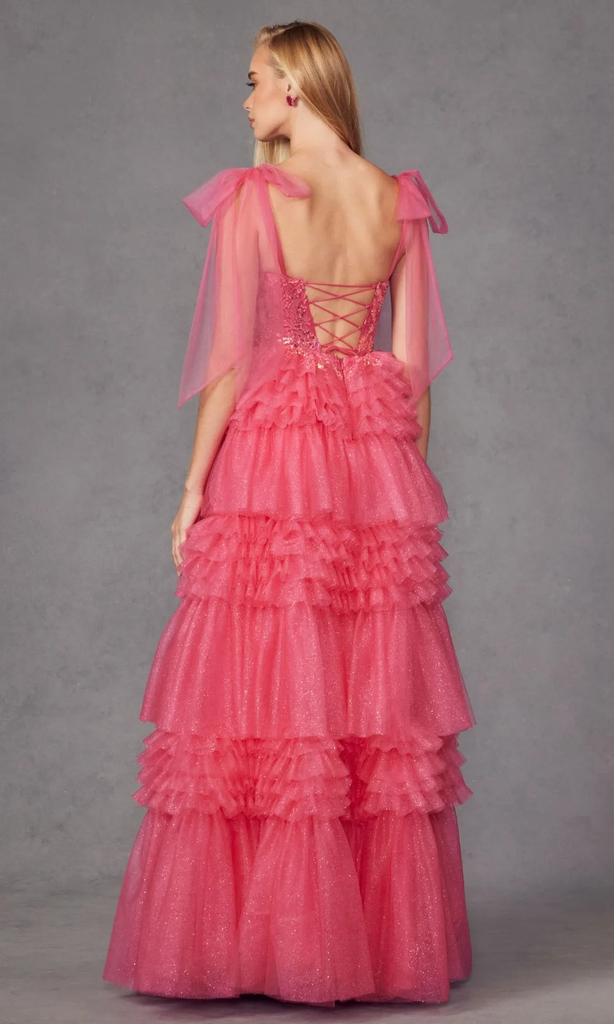 Long Ruffled Prom Ball Gown: Juliet JT2465A sold by PromGirl product image thumbnail 2