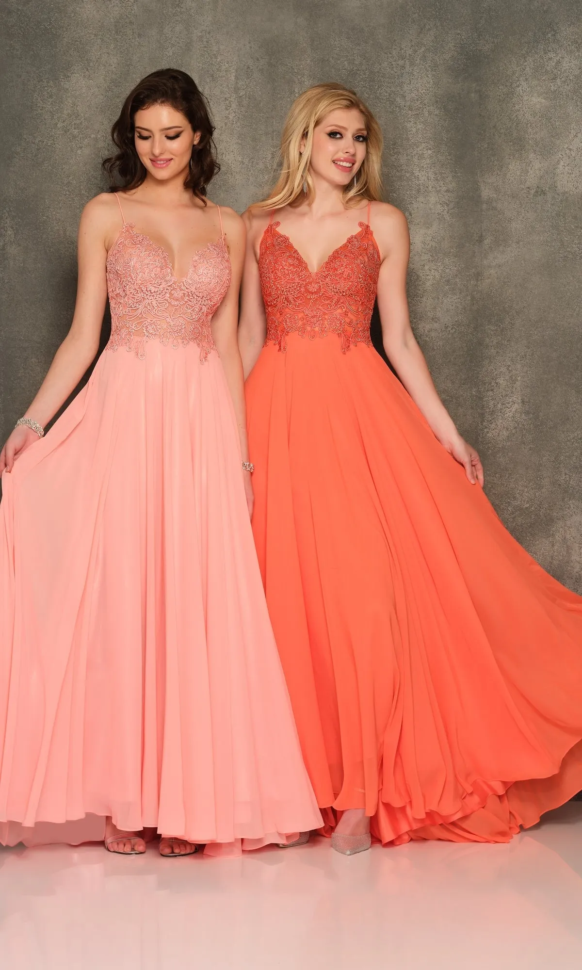 Classic Long A-Line Prom Gown: Dave & Johnny A7248 sold by PromGirl product image thumbnail 3