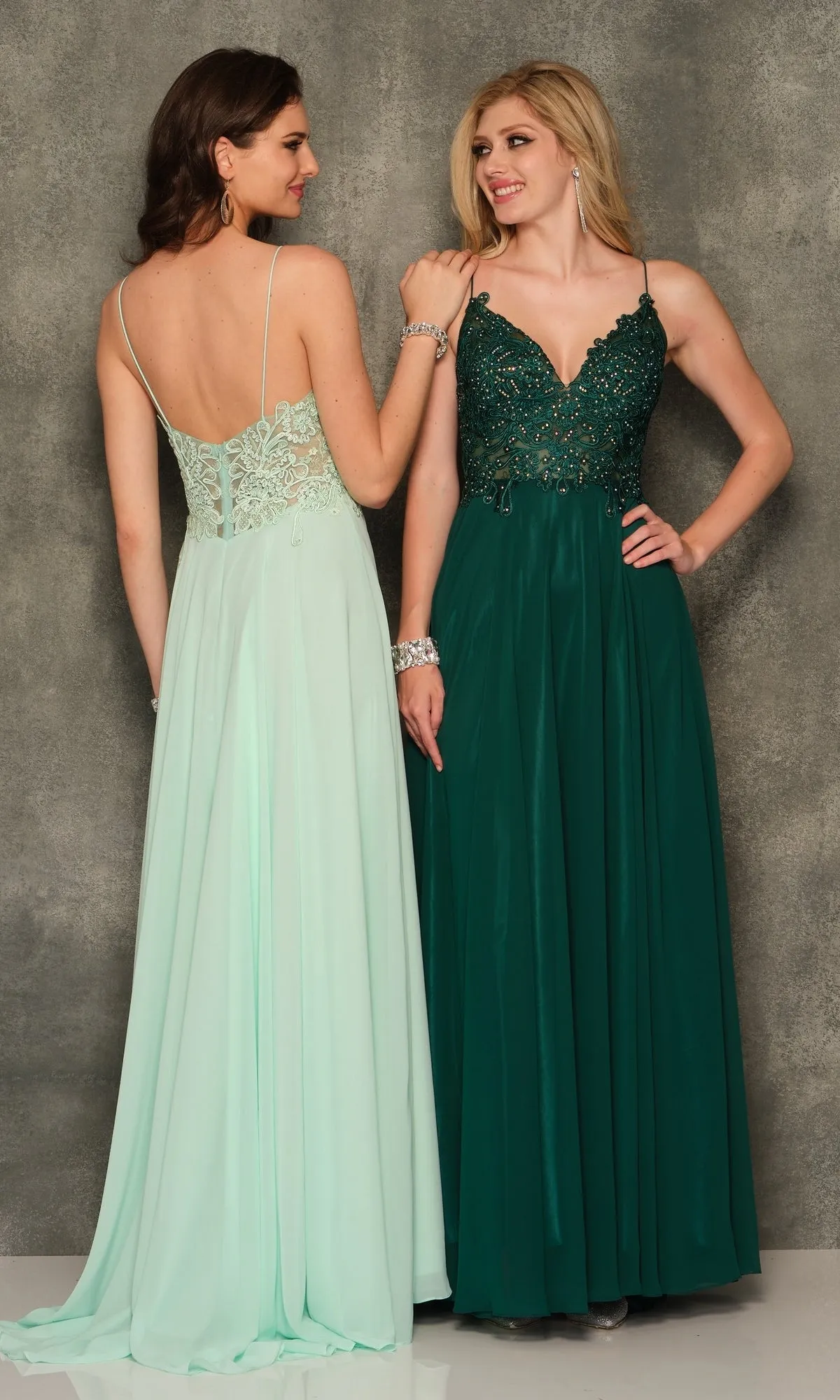 Classic Long A-Line Prom Gown: Dave & Johnny A7248 sold by PromGirl product image thumbnail 5