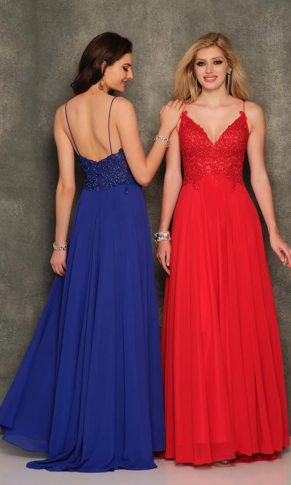 Classic Long A-Line Prom Gown: Dave & Johnny A7248 sold by PromGirl product image thumbnail 2