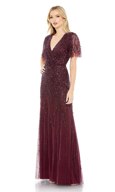 Flutter-Sleeve Long Formal Dress: Mac Duggal 35109 sold by PromGirl
