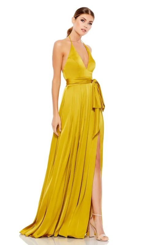 Bowed Long Halter Formal Dress: Mac Duggal 26531 sold by PromGirl