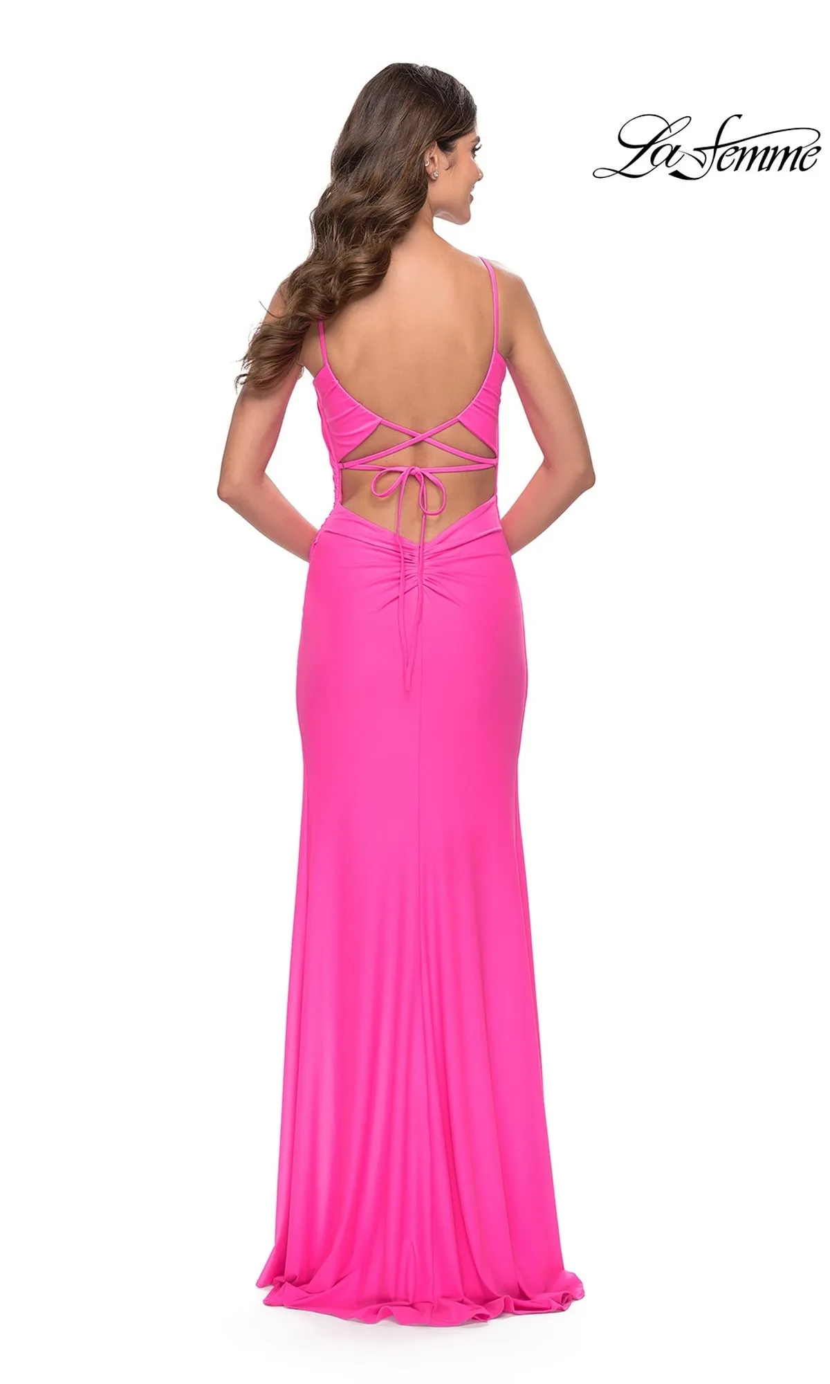 La Femme Side-Slit Backless Long Prom Dress 31329 sold by PromGirl product image thumbnail 5