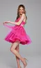Short Hot Pink Sequin Hoco Dress: Jovani 40384 sold by PromGirl
