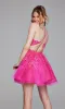 Short Hot Pink Sequin Hoco Dress: Jovani 40384 sold by PromGirl