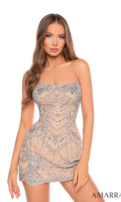 Short Homecoming Dress 88050 by Amarra sold by PromGirl