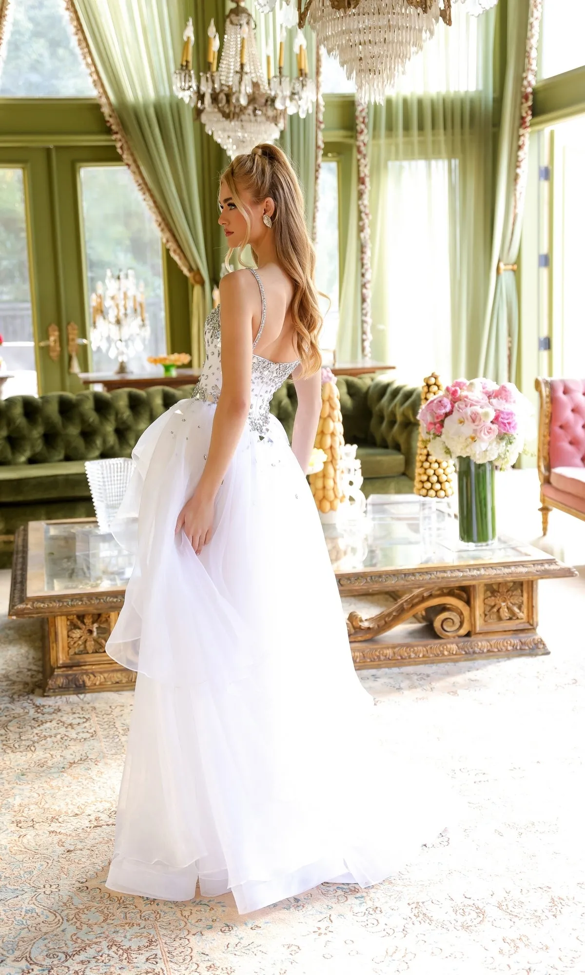 Tiered Long Prom Ball Gown: Ava Presley 29189 sold by PromGirl product image thumbnail 4