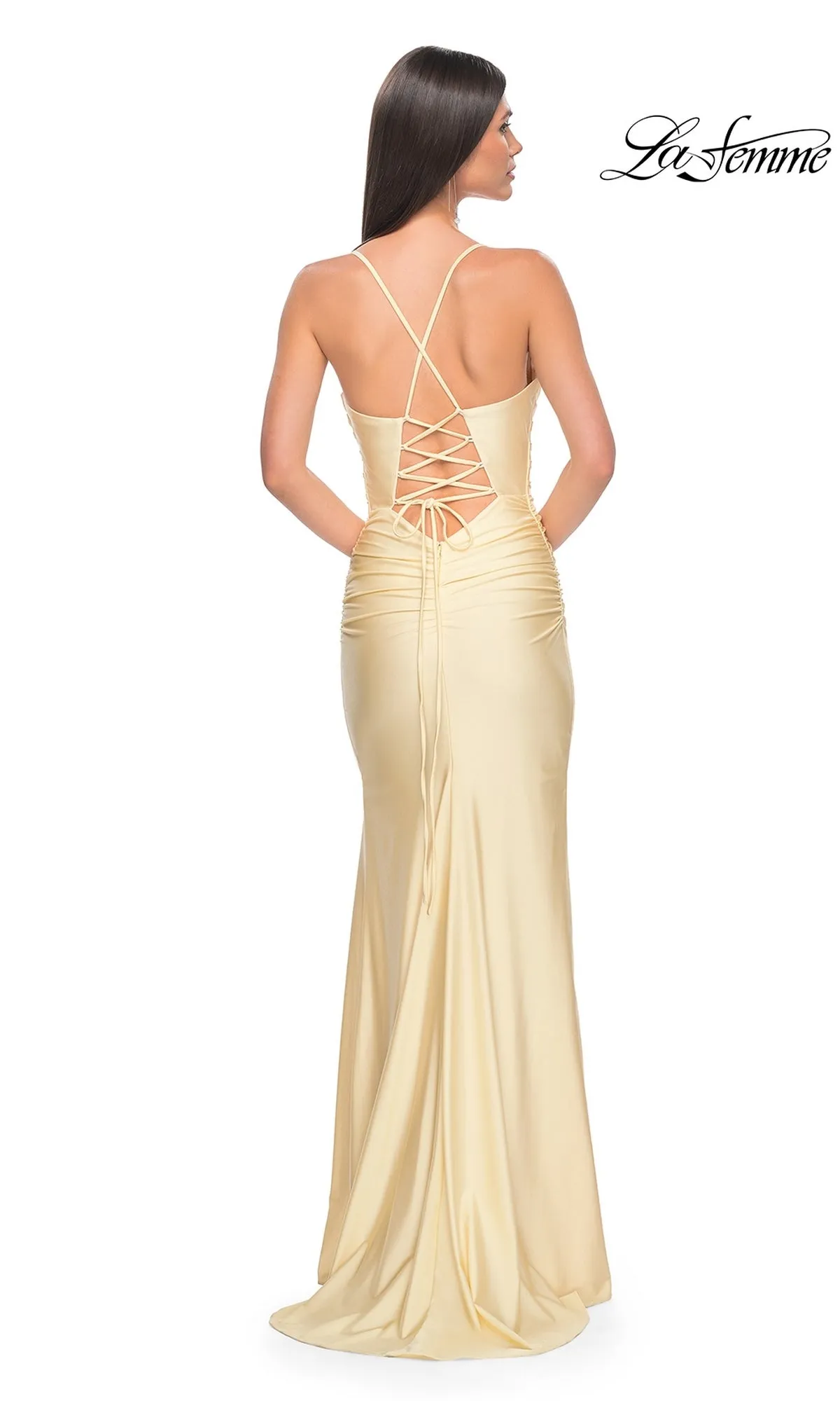 La Femme Corset-Back Long Prom Dress 31131 sold by PromGirl product image thumbnail 5