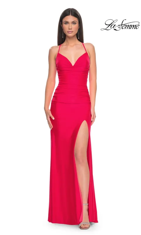La Femme Corset-Back Long Prom Dress 31131 sold by PromGirl