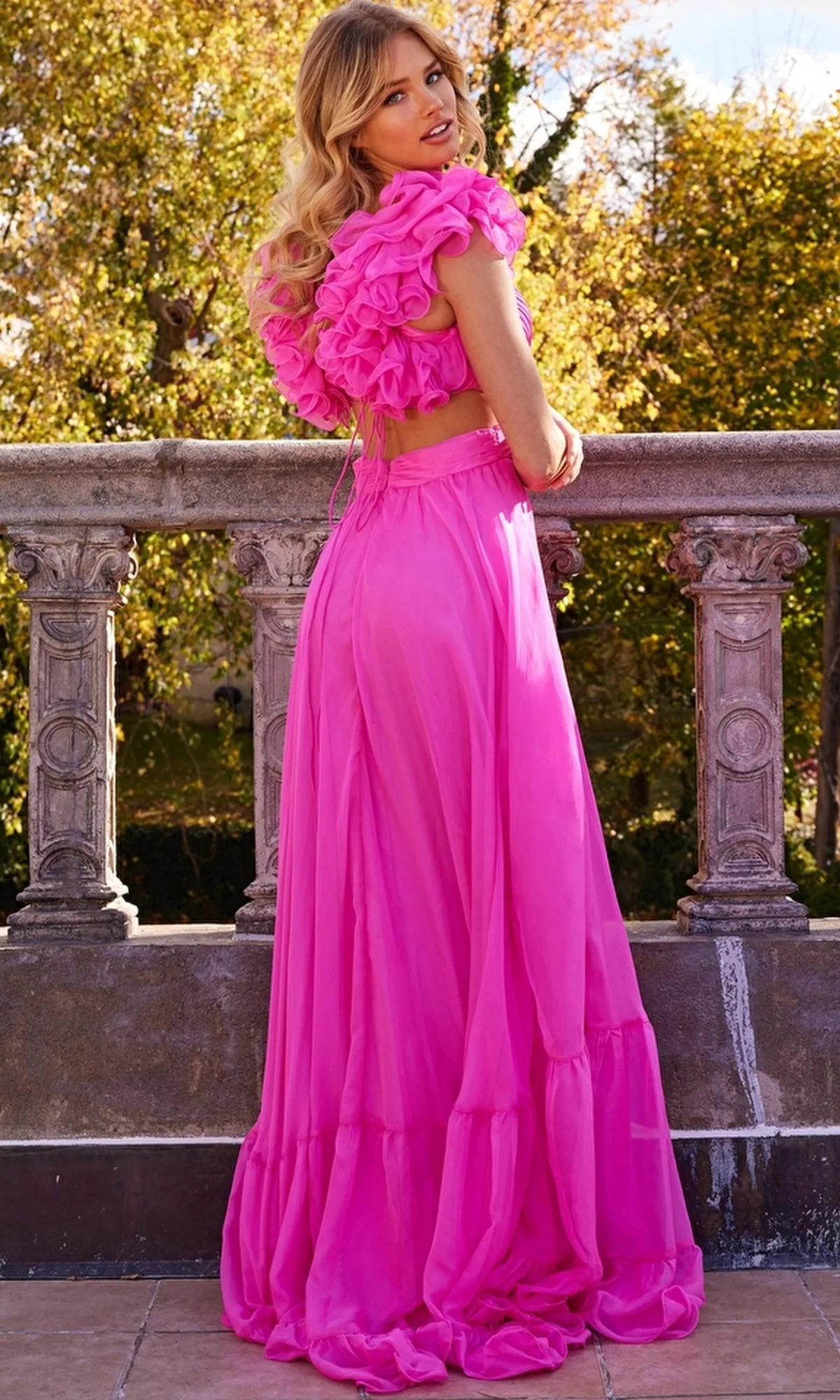 Jovani Ruffled-Bodice Long Tiered Prom Dress 23322 sold by PromGirl product image thumbnail 2