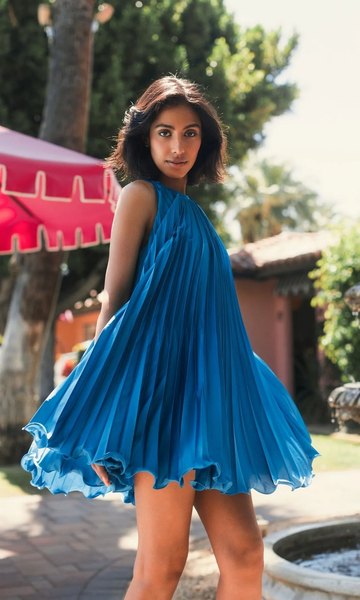 Short Pleated Semi-Formal Dress: Mac Duggal 49636 sold by PromGirl