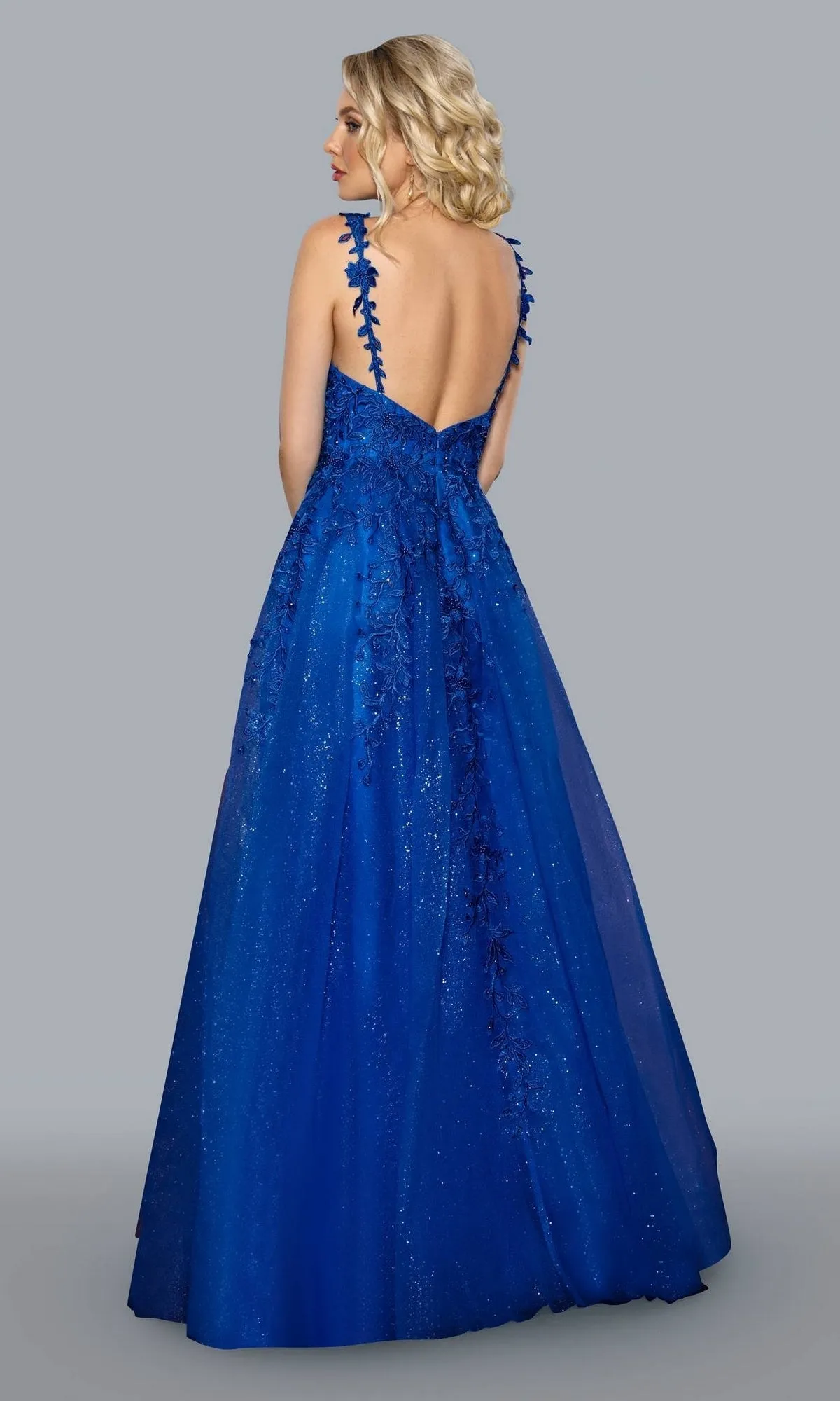 Embroidered-Lace Long A-Line Prom Ball Gown 20058 sold by PromGirl product image thumbnail 2