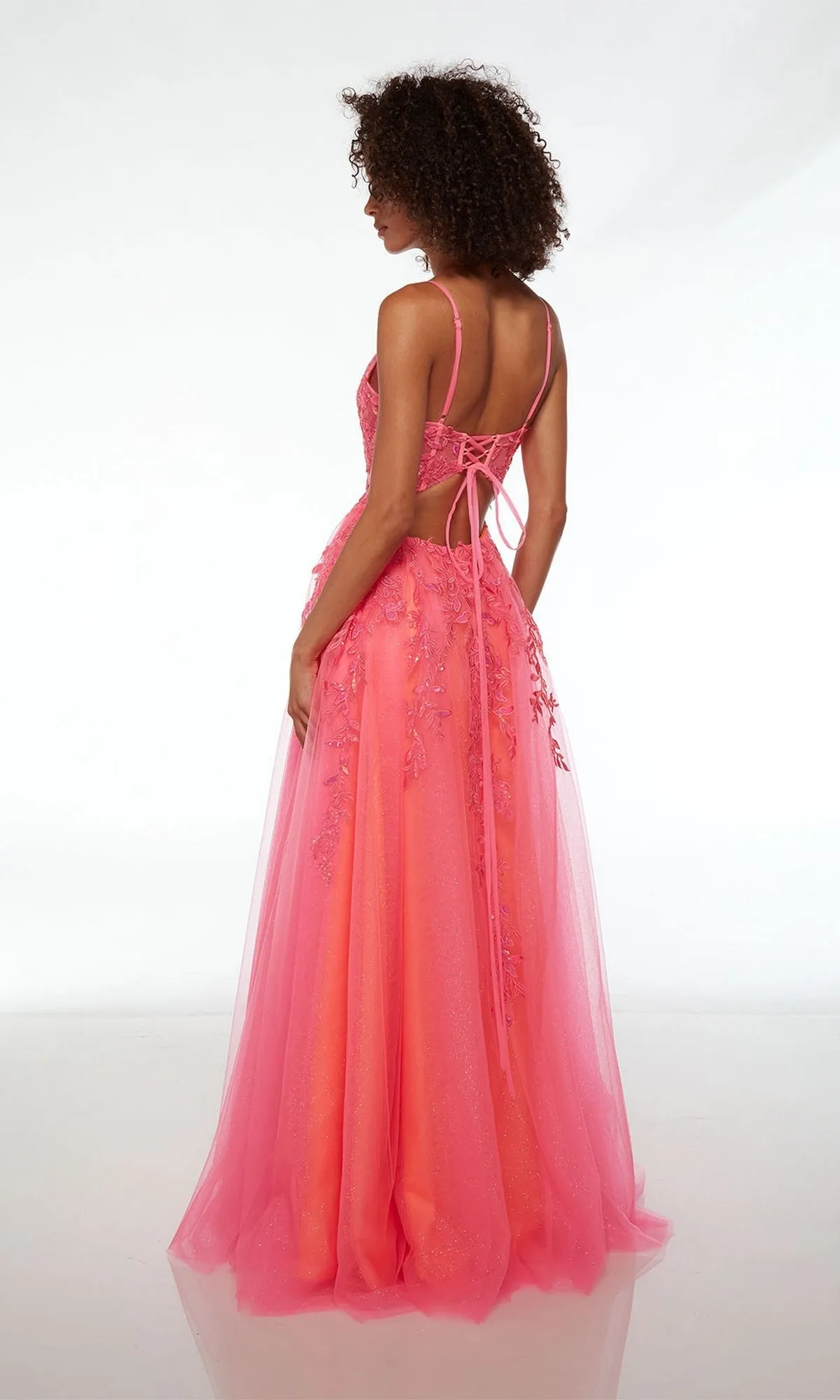 Alyce Glitter-Tulle Long Prom Ball Gown 61514 sold by PromGirl product image thumbnail 2