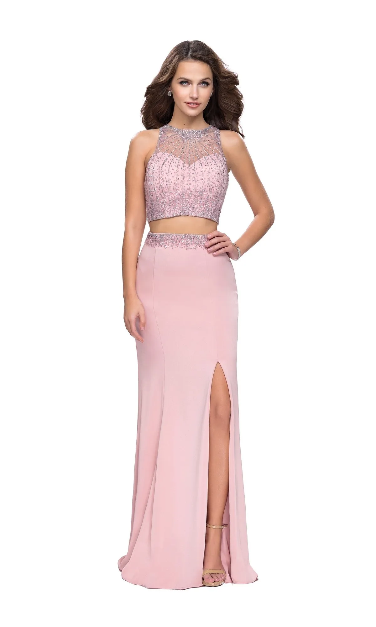 La Femme Sheer High-Neck Two-Piece Prom Dress 26063 sold by PromGirl product image thumbnail 3