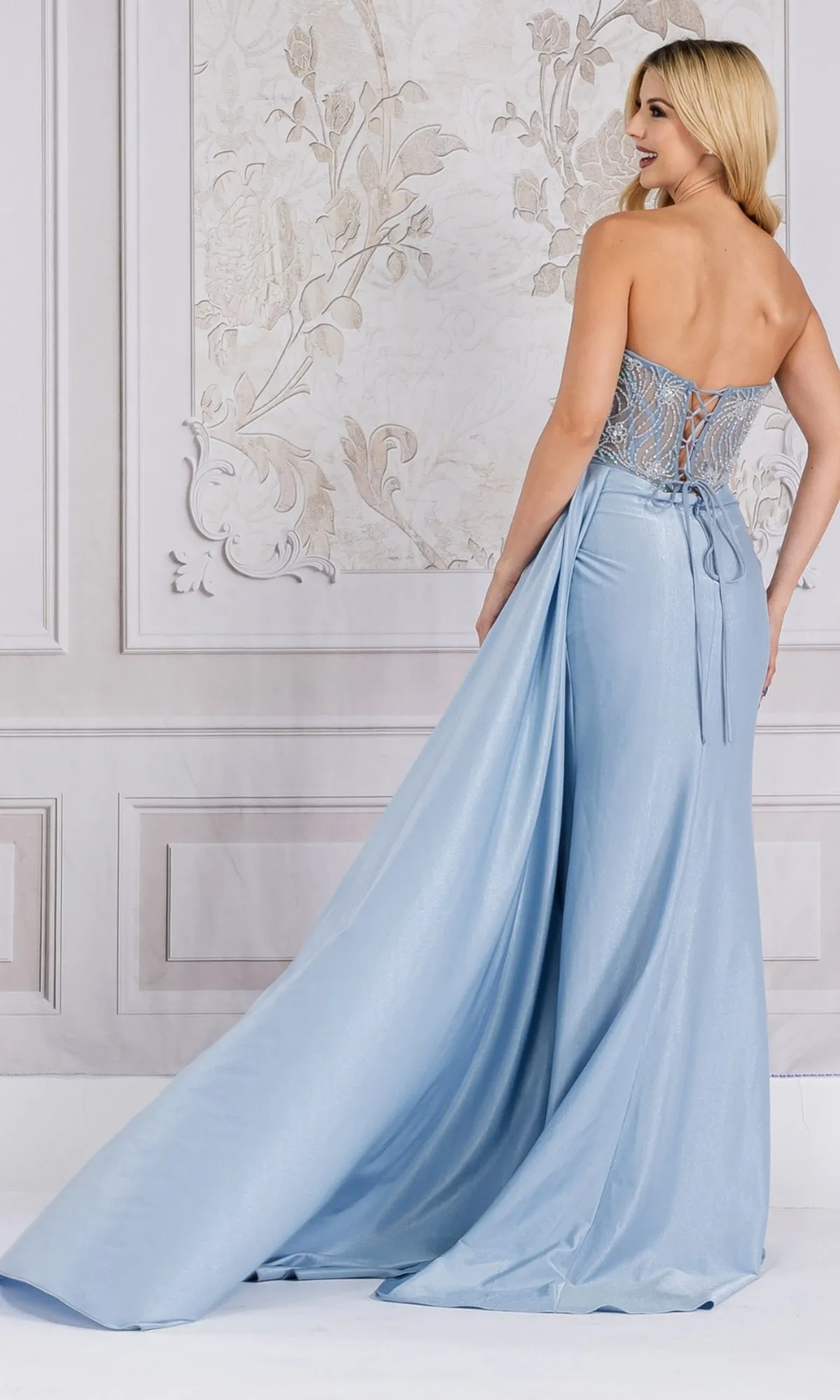 Side Drape Strapless Long Prom Dress TM1005 sold by PromGirl product image thumbnail 2