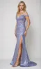 Sheer-Corset Long Sequin Prom Dress: Poly USA 9398 sold by PromGirl