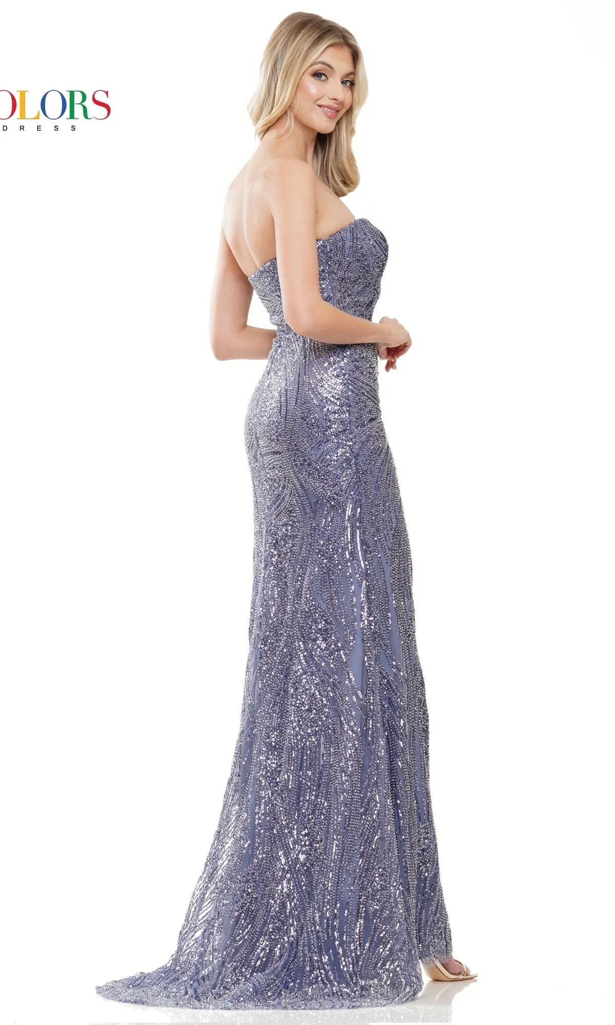 Strapless Sweetheart Long Sequin Prom Dress 3142 sold by PromGirl product image thumbnail 2