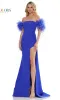 Feather Sleeve Strapless Long Gala Dress 3250 sold by PromGirl