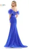 Feather Sleeve Strapless Long Gala Dress 3250 sold by PromGirl