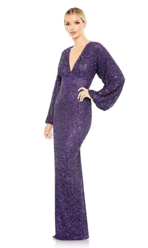 Sequin Long Sleeve Formal Gown: Mac Duggal 10791 sold by PromGirl