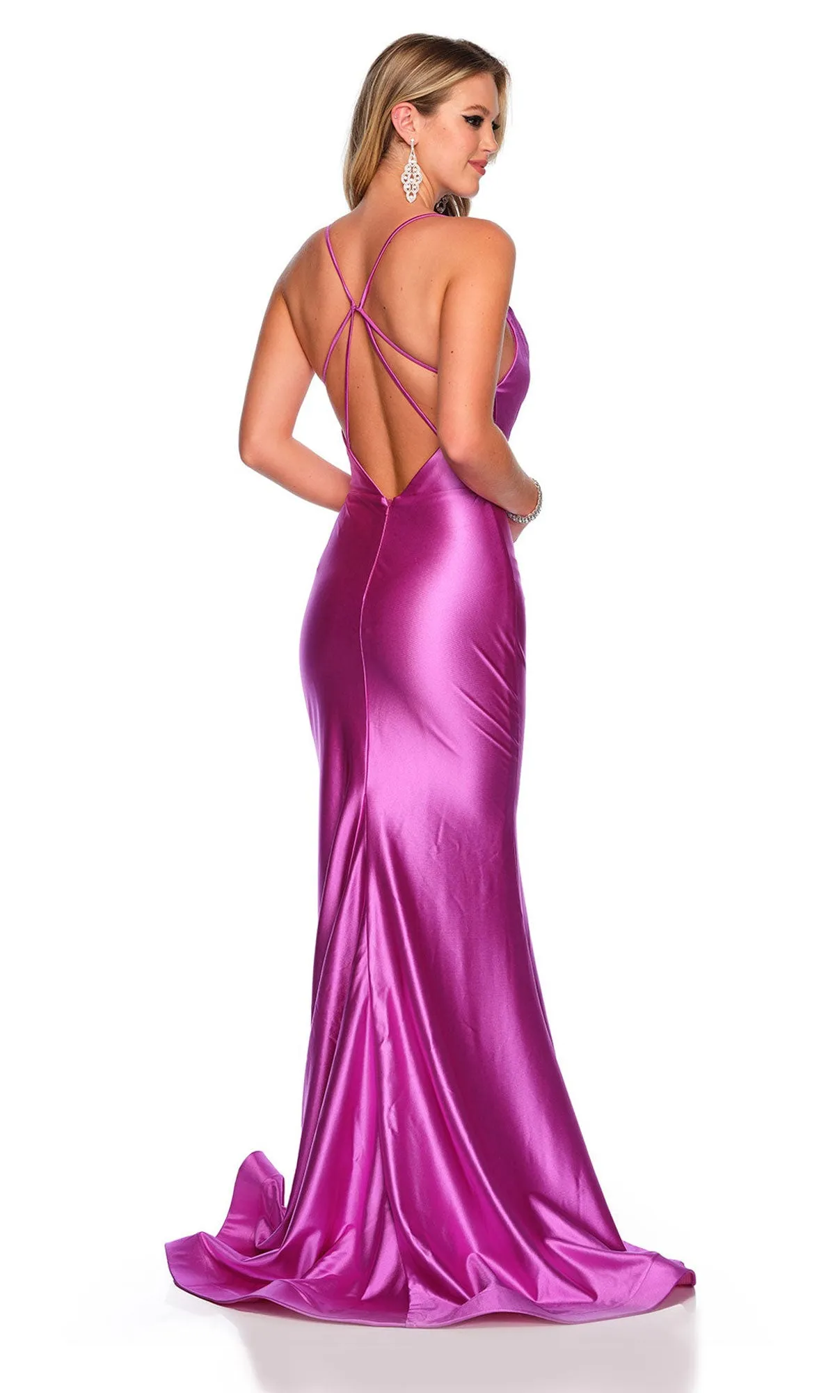 Magenta Pink Dave and Johnny Long Prom Dress 11291 sold by PromGirl product image thumbnail 2