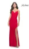 Lace-Up Long Ruched Prom Dress: La Femme 31572 sold by PromGirl