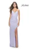 Lace-Up Long Ruched Prom Dress: La Femme 31572 sold by PromGirl