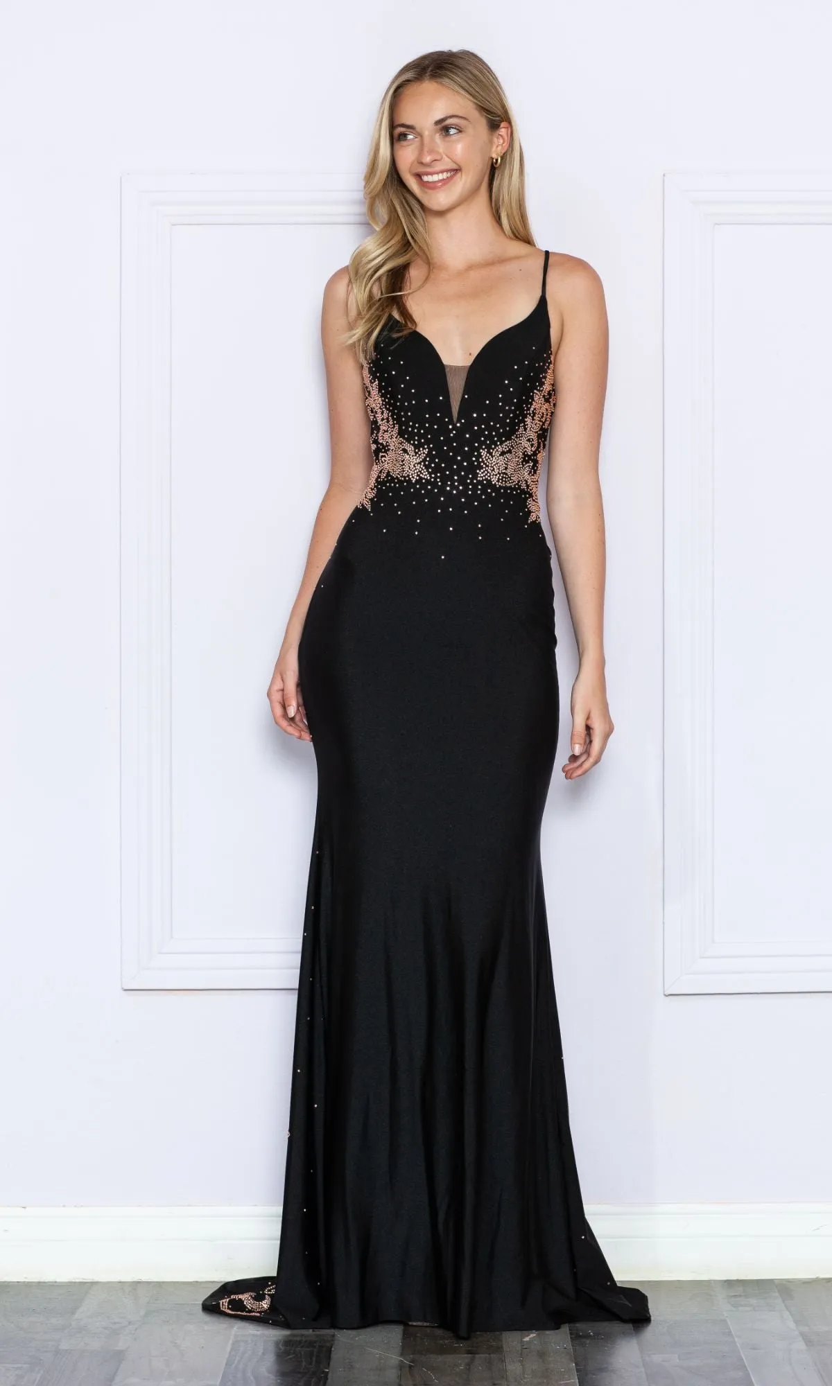 Contrasting Beads Long Black Prom Dress 9274 sold by PromGirl product image thumbnail 4