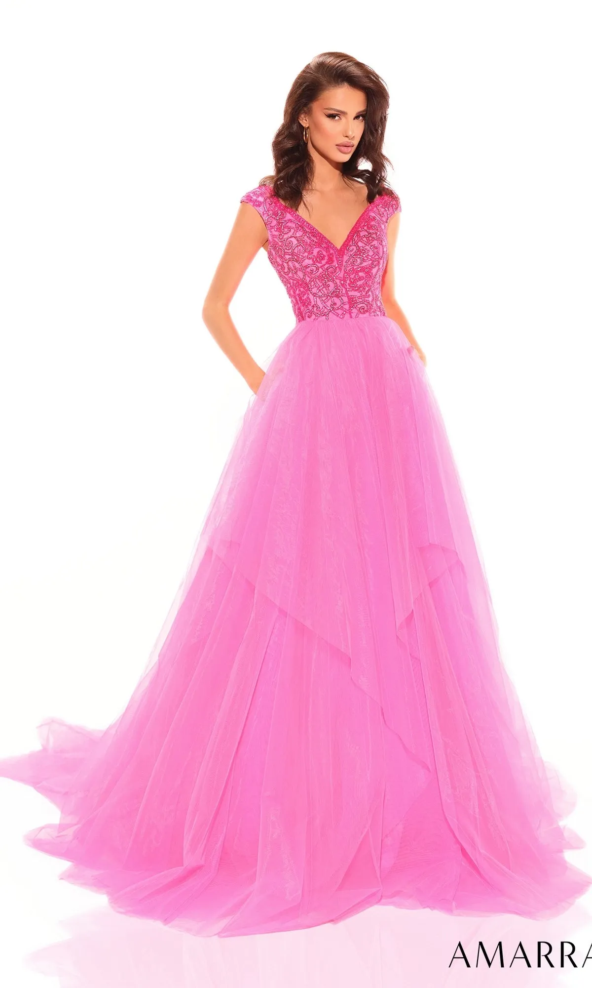 Beaded-Bodice Long A-Line Prom Dress: Amarra 94038 sold by PromGirl product image thumbnail 4