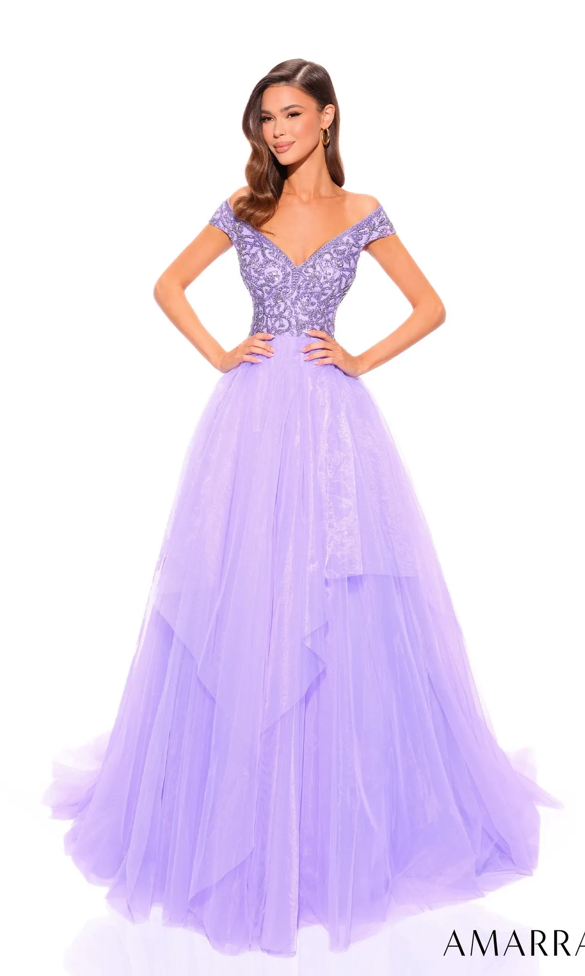 Beaded-Bodice Long A-Line Prom Dress: Amarra 94038 sold by PromGirl product image thumbnail 3