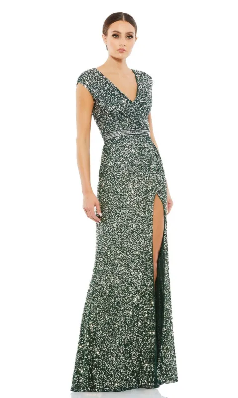 Beaded Long Green Formal Dress: Mac Duggal 5489 sold by PromGirl