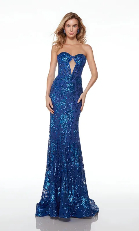 Alyce Strapless Long Sequin Prom Dress 61505 made by PromGirl