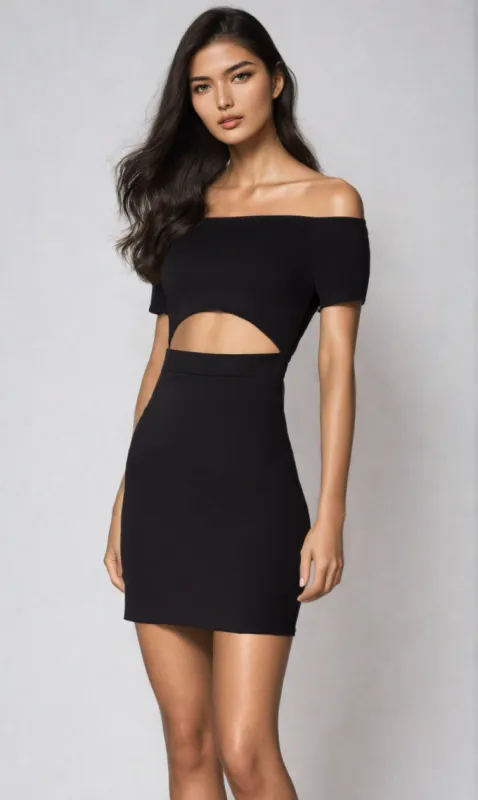 Off-the-Shoulder Short Cut-Out Party Dress 3076 sold by PromGirl