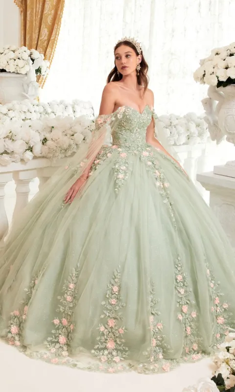 Ladivine 15716 Sage Green Quinceañera Dress sold by PromGirl