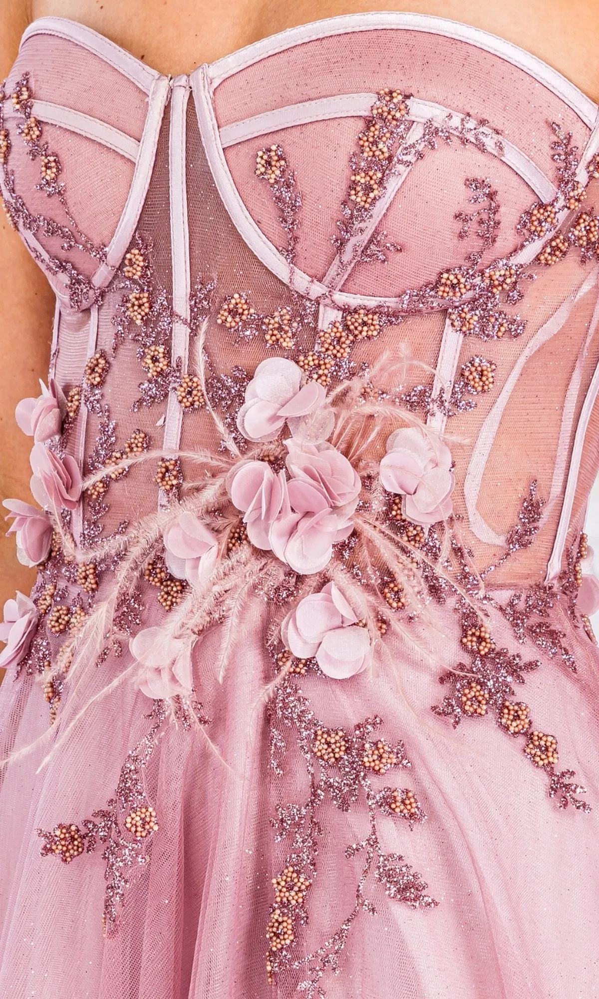 Sheer-Bustier Long Strapless Prom Ball Gown TM1015 sold by PromGirl product image thumbnail 2