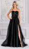 Sheer-Bustier Long Strapless Prom Ball Gown TM1015 sold by PromGirl