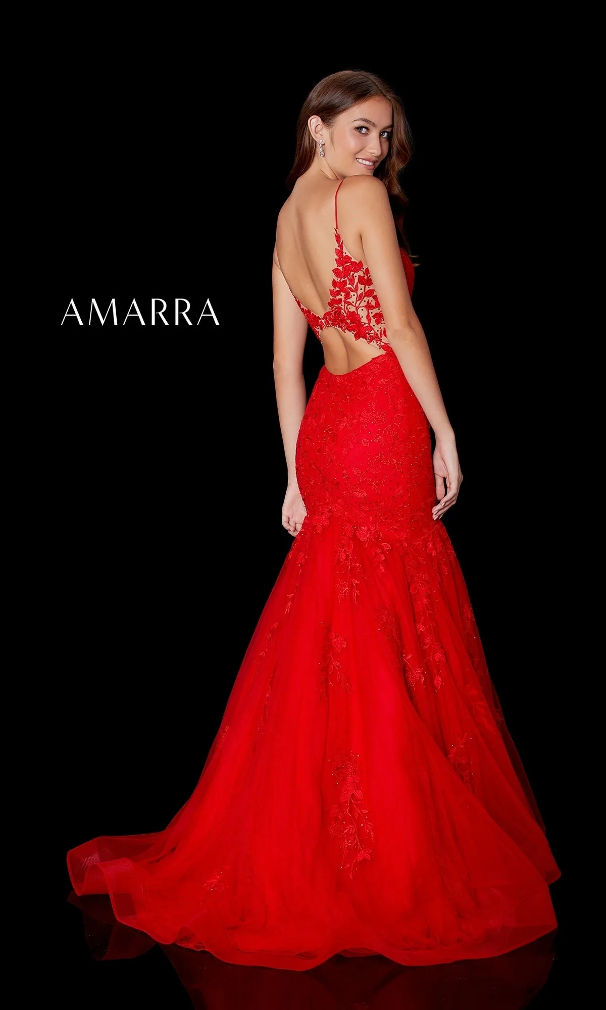 Amarra 87226 Long Lace Mermaid Prom Dress sold by PromGirl