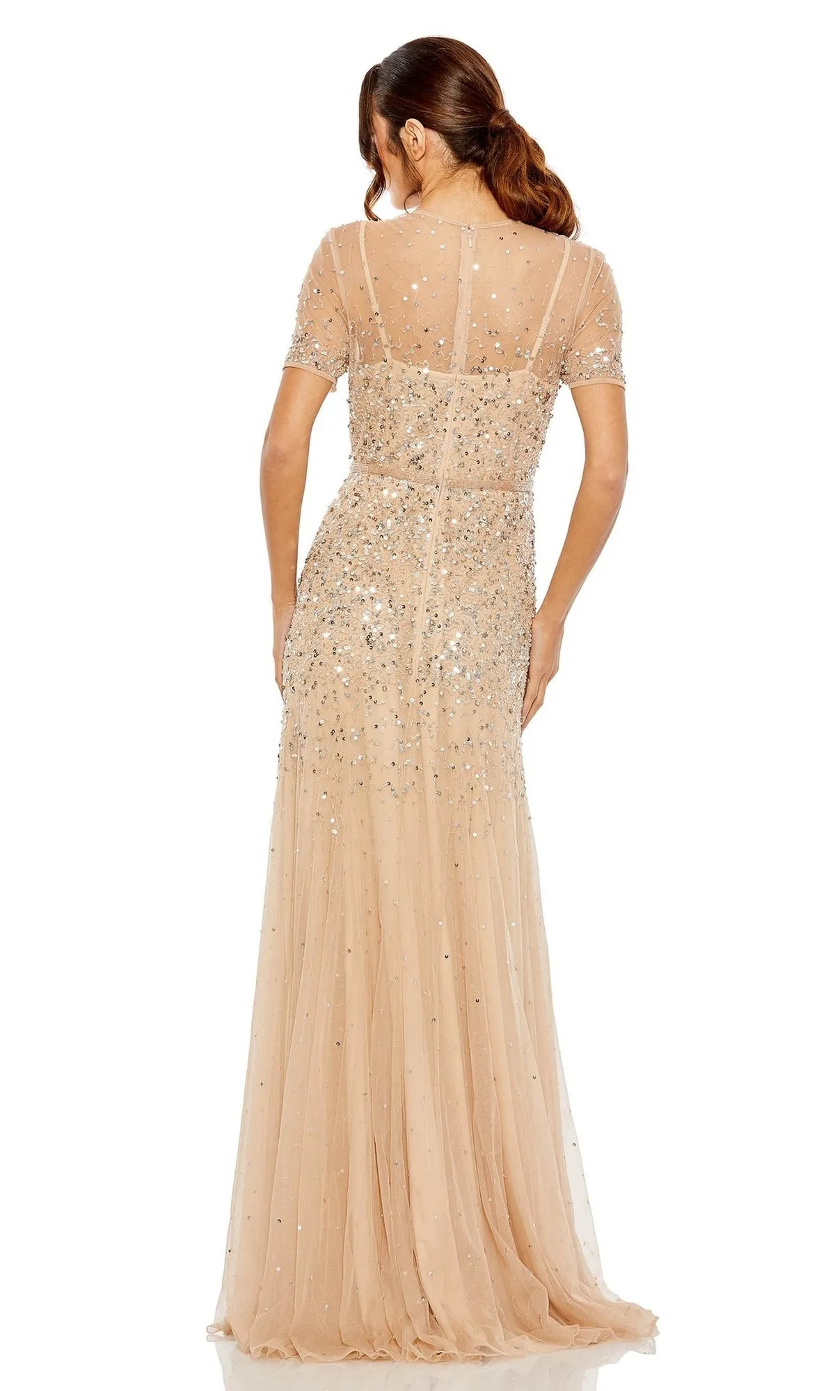 Mac Duggal Sheer High-Neck Sequin Formal Dress 93909 sold by PromGirl product image thumbnail 2