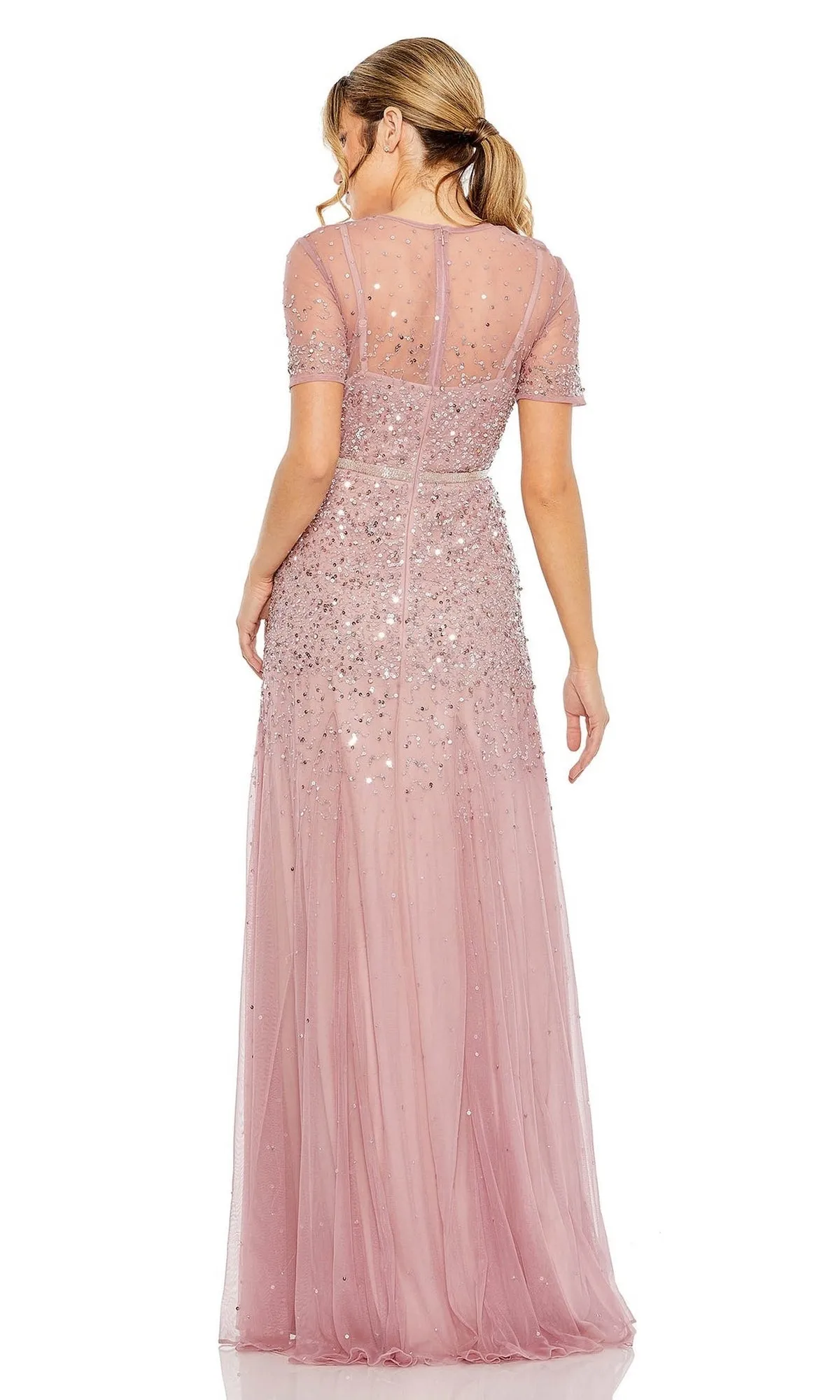 Mac Duggal Sheer High-Neck Sequin Formal Dress 93909 sold by PromGirl product image thumbnail 5