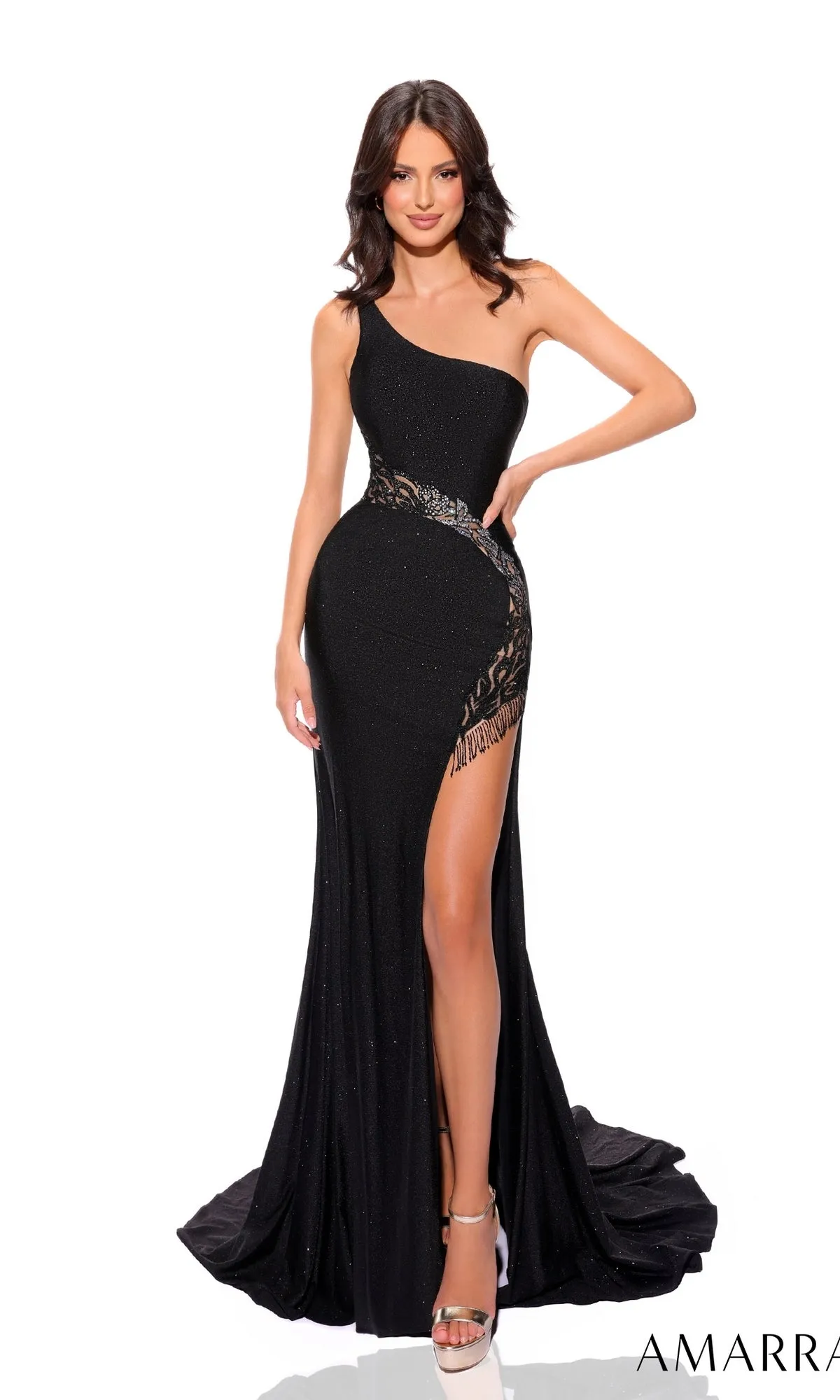 Amarra One-Shoulder Cut-Out Long Prom Dress 88791 sold by PromGirl product image thumbnail 5