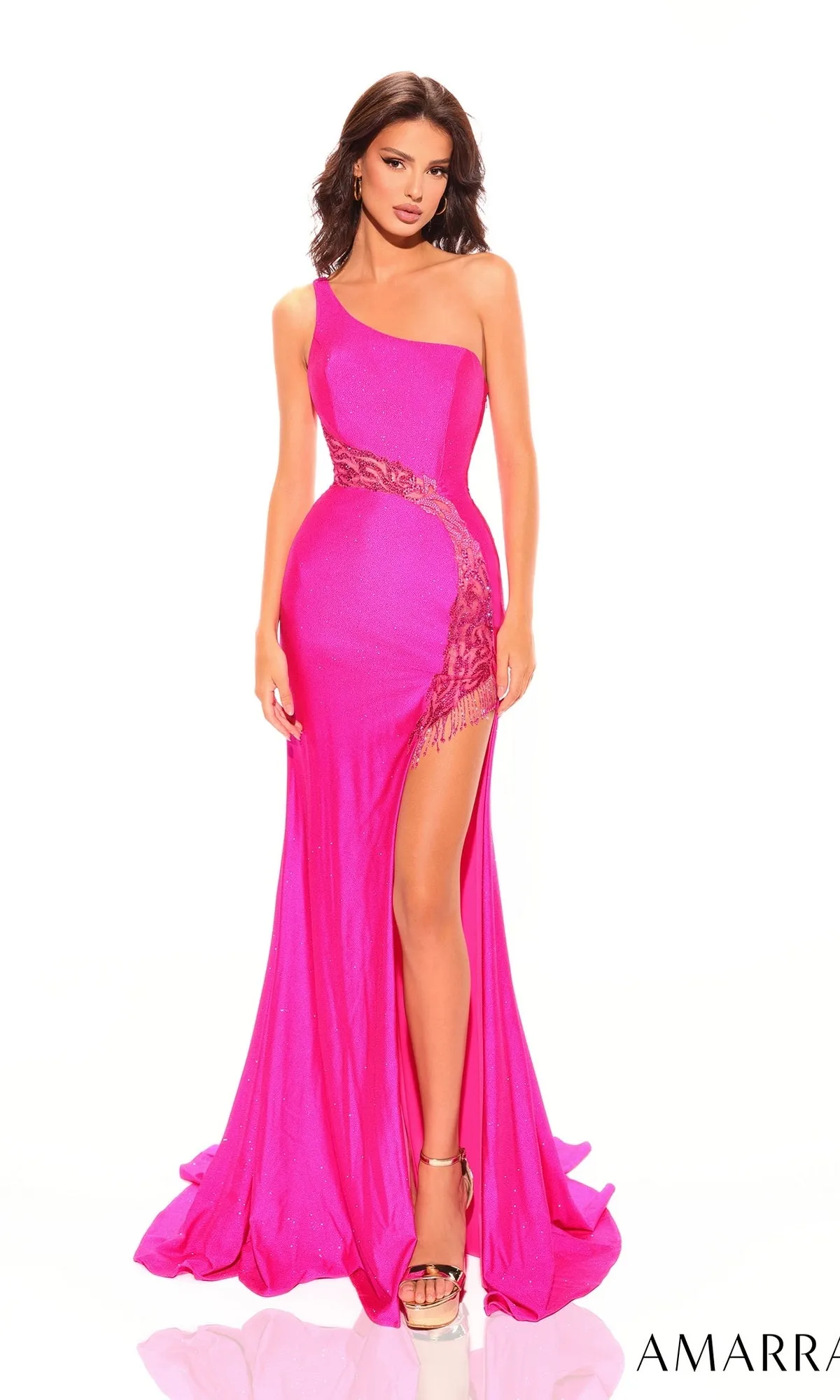 Amarra One-Shoulder Cut-Out Long Prom Dress 88791 sold by PromGirl product image thumbnail 3