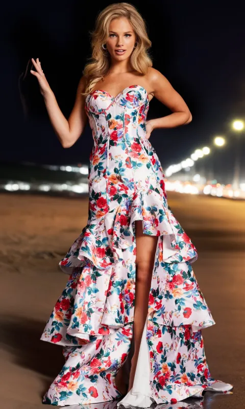 JVN by Jovani Floral Prom Dress JVN38832 sold by PromGirl
