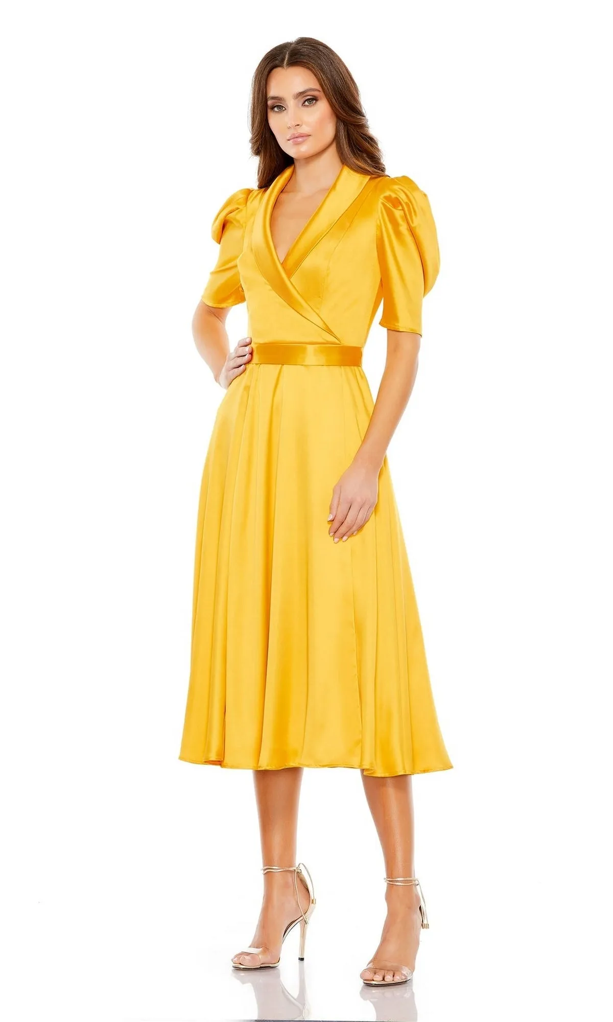 Short Sleeve Wedding Guest Dress: Mac Duggal 2628 sold by PromGirl product image thumbnail 3