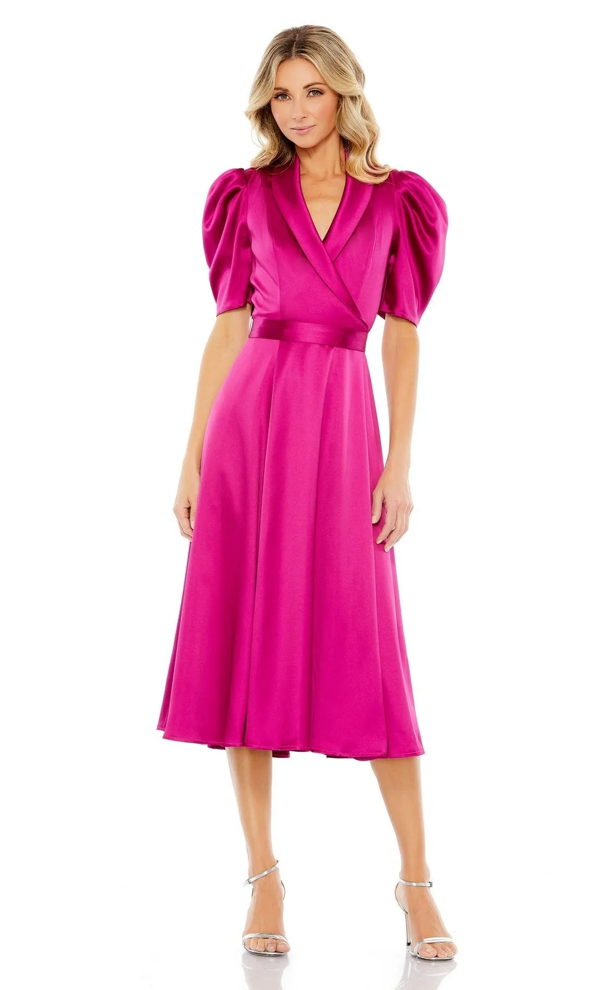 Short Sleeve Wedding Guest Dress: Mac Duggal 2628 sold by PromGirl product image thumbnail 4