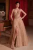 Glitter-Tulle Long Prom Dress: Ladivine CD0234 sold by PromGirl