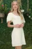 Light Yellow Short Sleeve Short Casual Dress sold by PromGirl