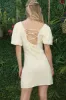 Light Yellow Short Sleeve Short Casual Dress sold by PromGirl