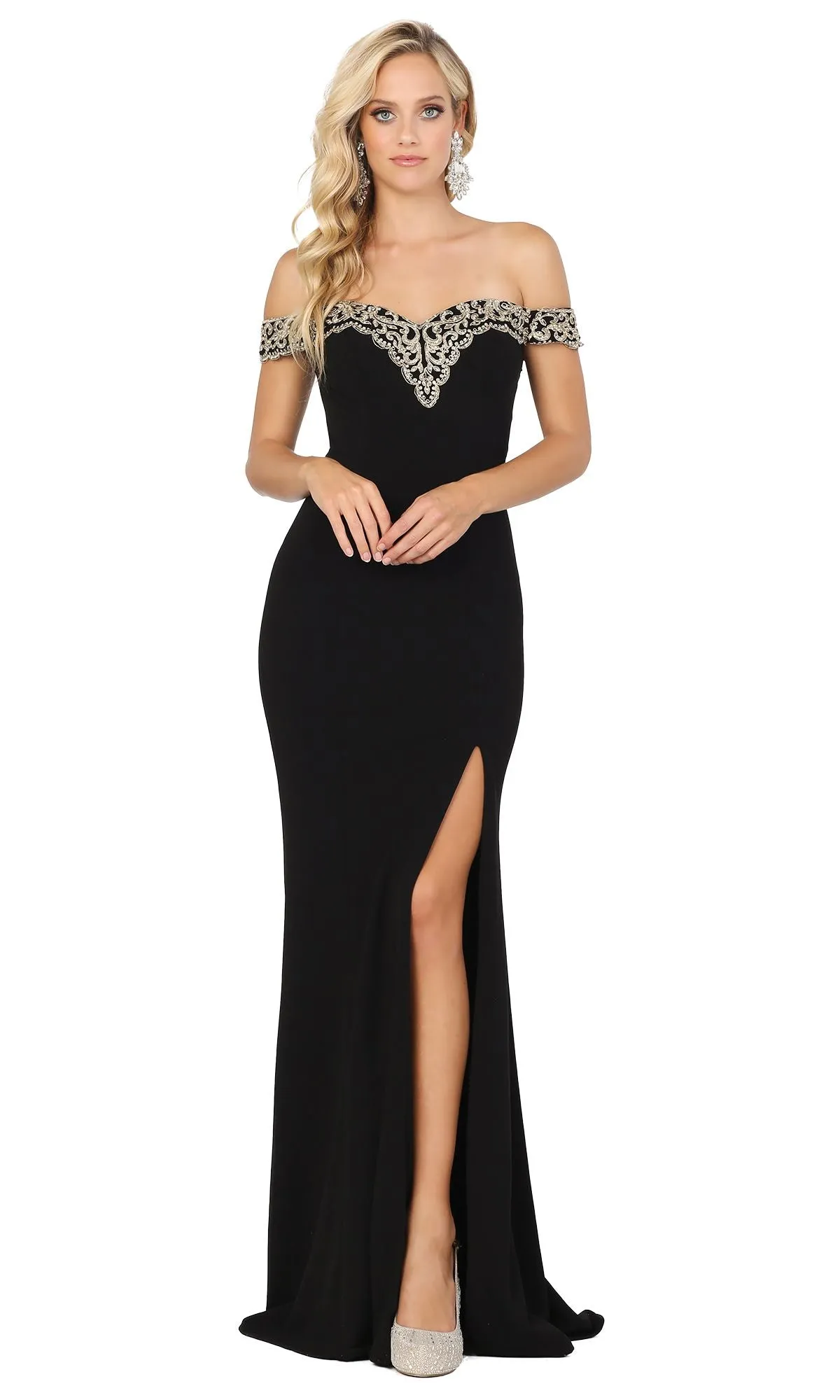 Embellished Off-the-Shoulder Long Prom Dress 4004 sold by PromGirl product image thumbnail 4